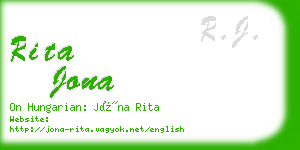 rita jona business card